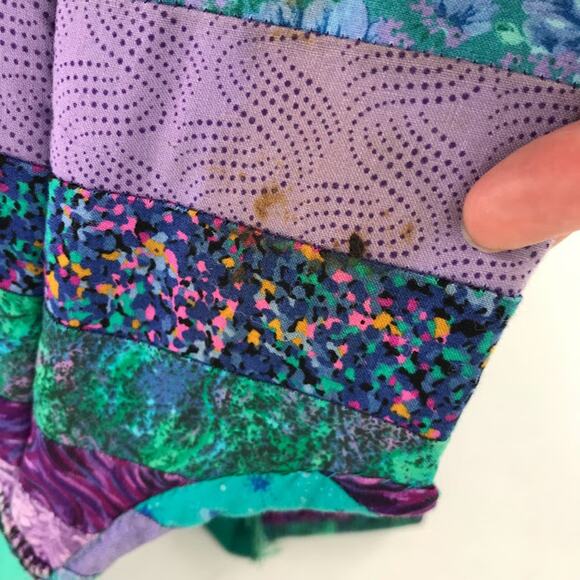 Vintage Levi's Denim Mixed Patchwork Coat 6X Wearable Art to Wear Oversized Mult - Picture 10 of 11